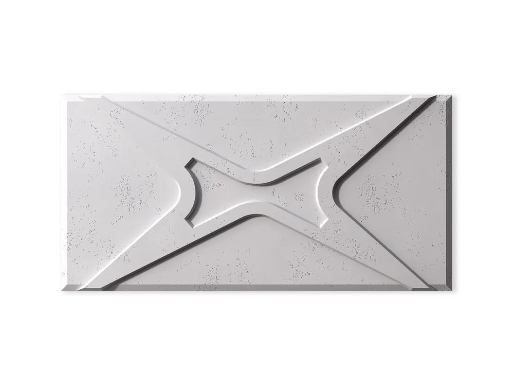 Niska cena Beton na ścianę Panel 3D Moduł X Siwy Biały PB17-B1