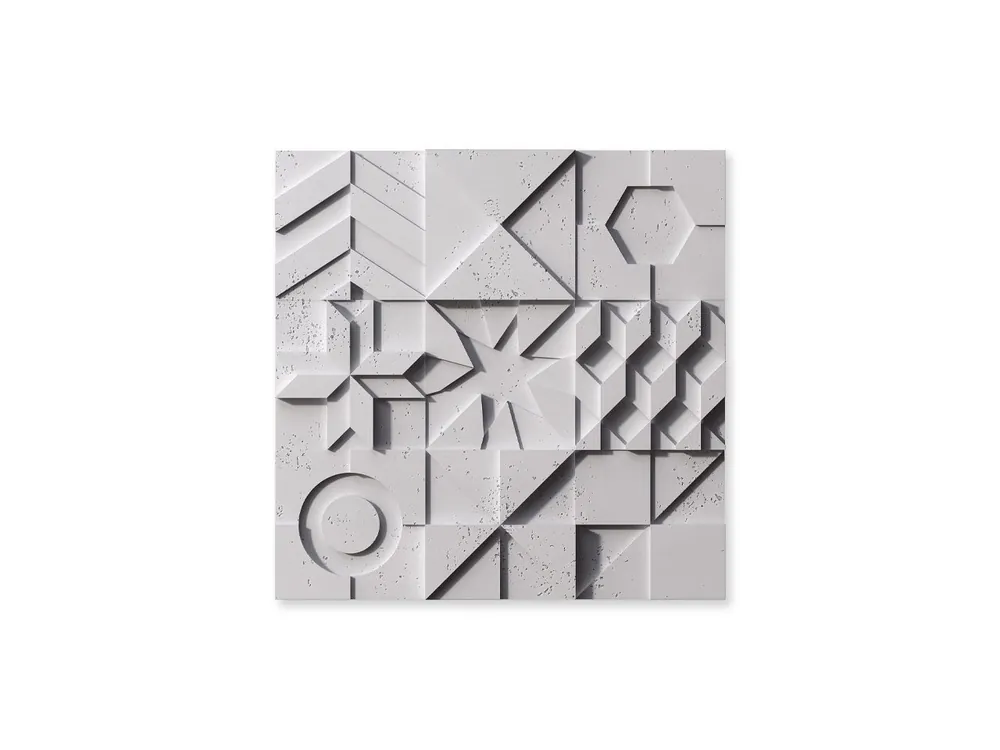 Beton na ścianę Panel 3D Ikon Siwy Biały PB12-B1 Rabat