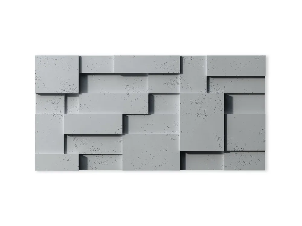 Nie przegap Panel 3D z betonu architektonicznego Cub Szary PB11-S95