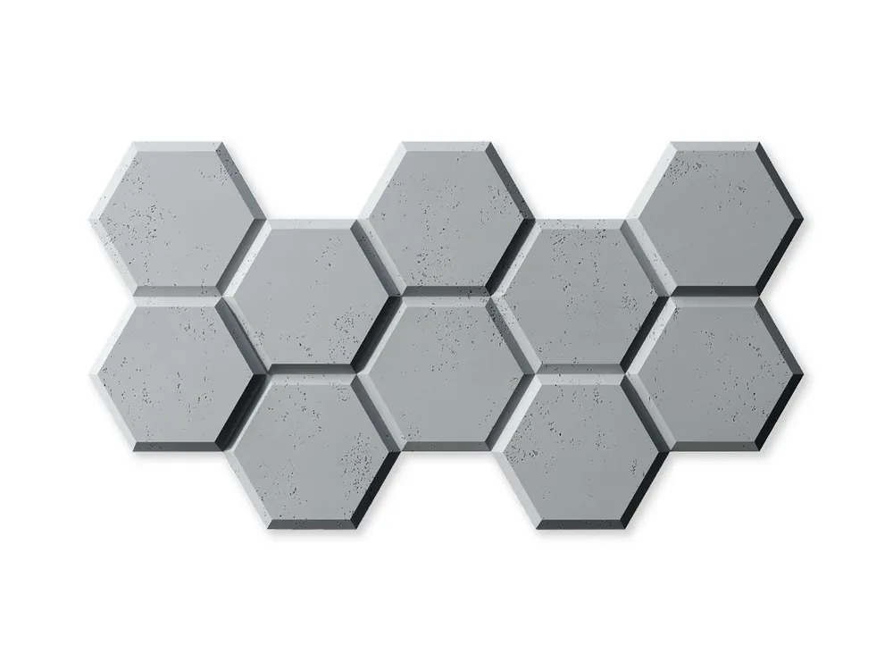 Do wyczerpania zapasów Beton architektoniczny 3D na ścianę Heksagon Ciemny Szary PB01-S51