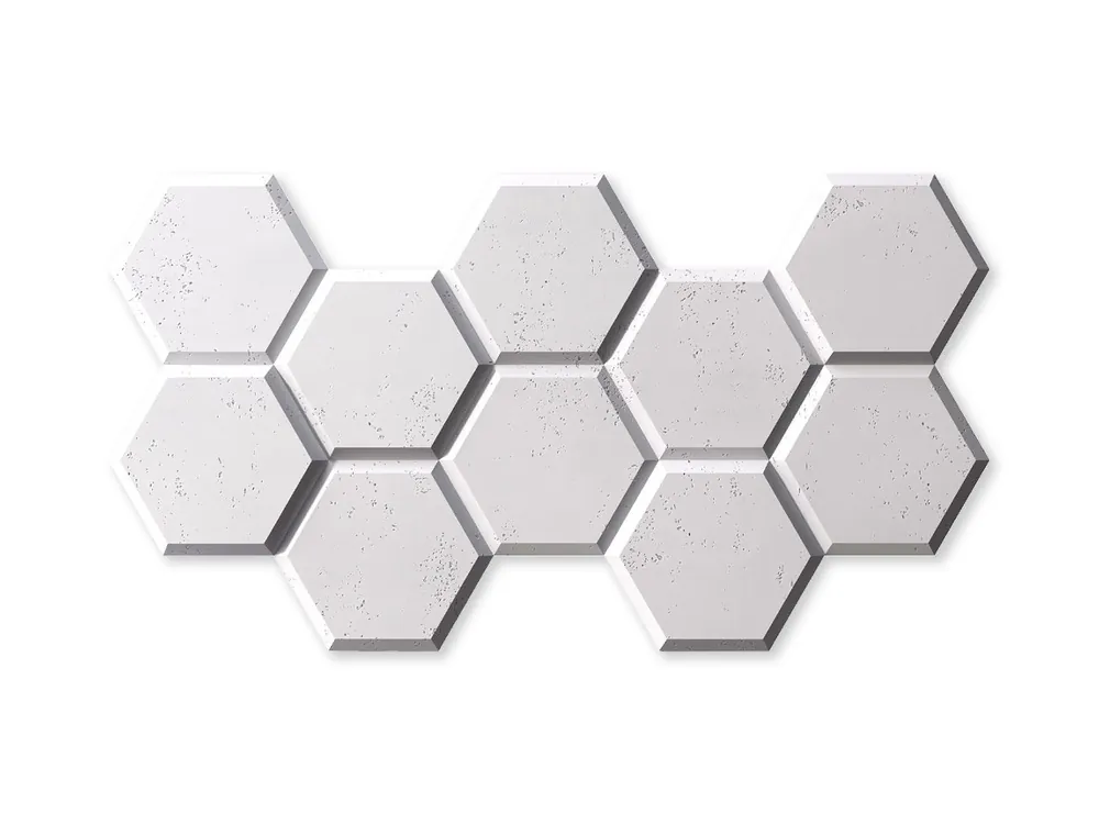 Cena promocyjna Beton architektoniczny 3D Heksagon Śnieżnobiały PB01-BS