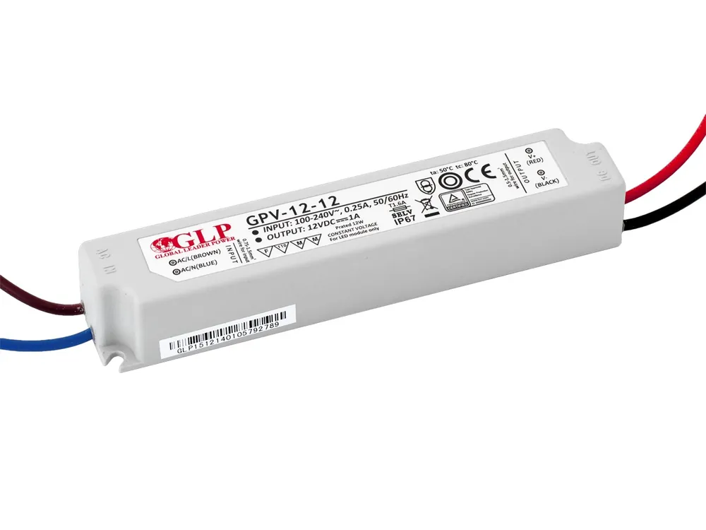 Zasilacz impulsowy wodoodporny IP 67 GPV 12V/1A 12W Najlepsza cena