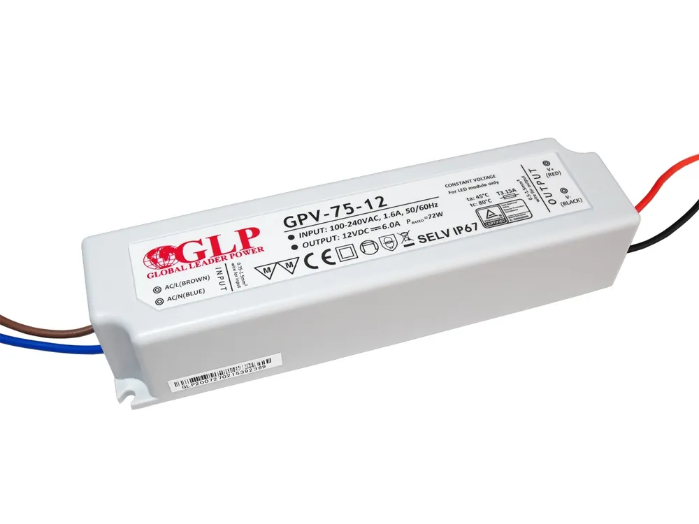Zasilacz impulsowy wodoodporny IP 67 GPV 12V/6A 75W Super okazja
