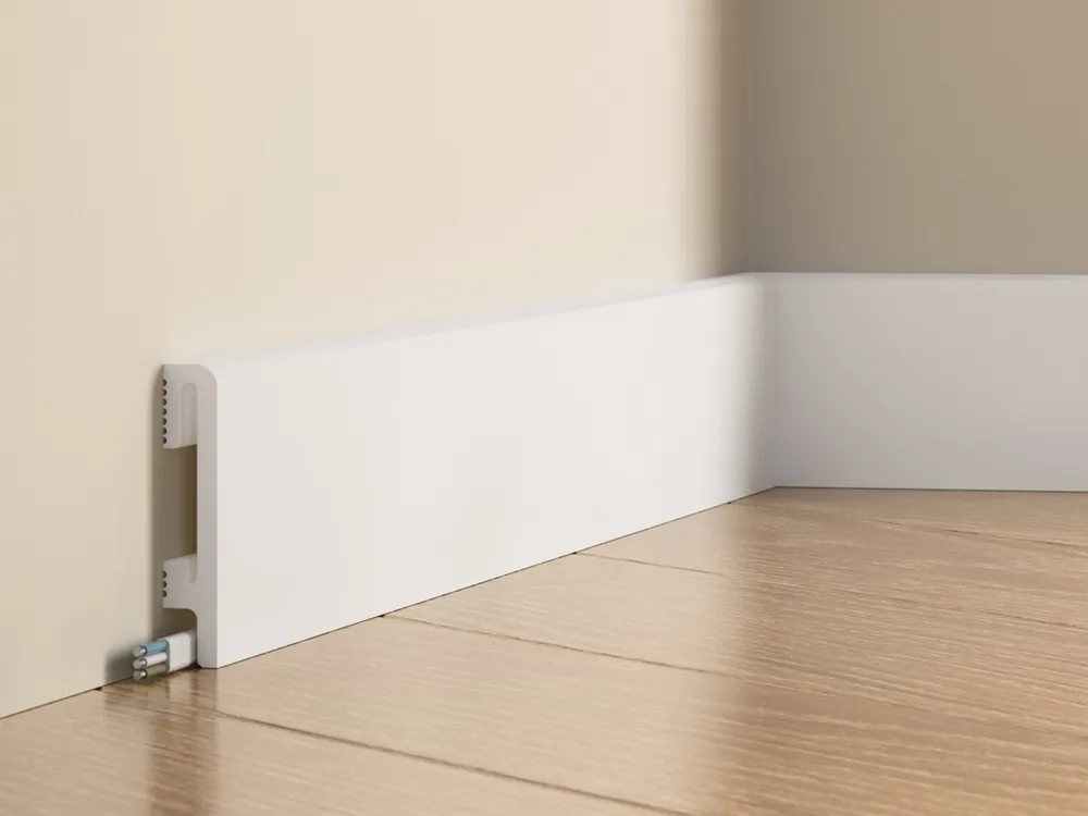 Ostatnia szansa Listwa przypodłogowa 8 cm PCV DuroFit PF080 - Biały - Premium Floor
