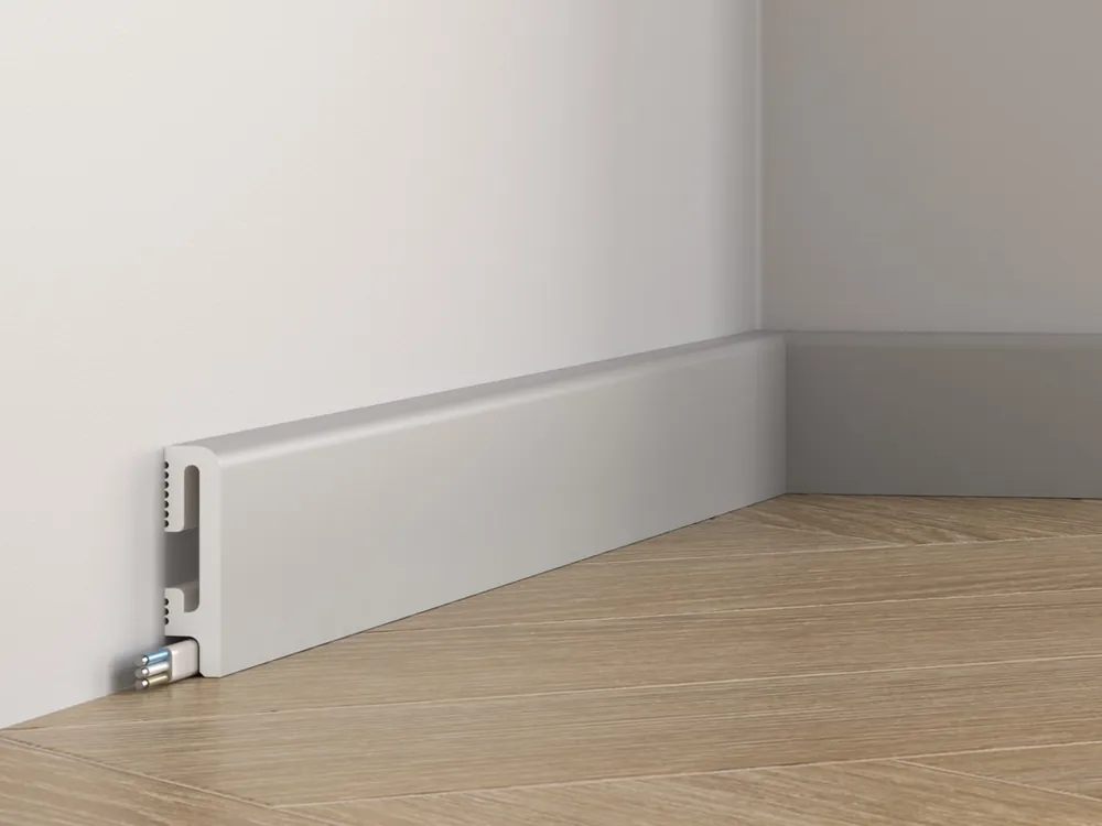 Popularny Listwa przypodłogowa 6 cm PCV DuroFit PF060G - Szary - Premium Floor