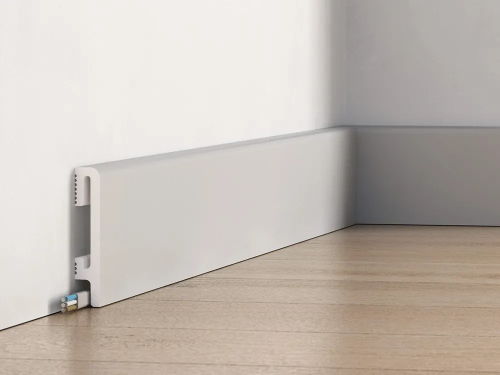 Cena promocyjna Listwa przypodłogowa 8 cm PCV DuroFit PF080G - Szary - Premium Floor