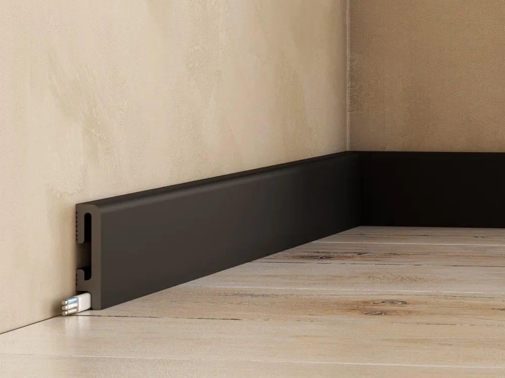 Dodaj do koszyka Listwa przypodłogowa 6 cm PCV DuroFit PF060B - Czarny - Premium Floor