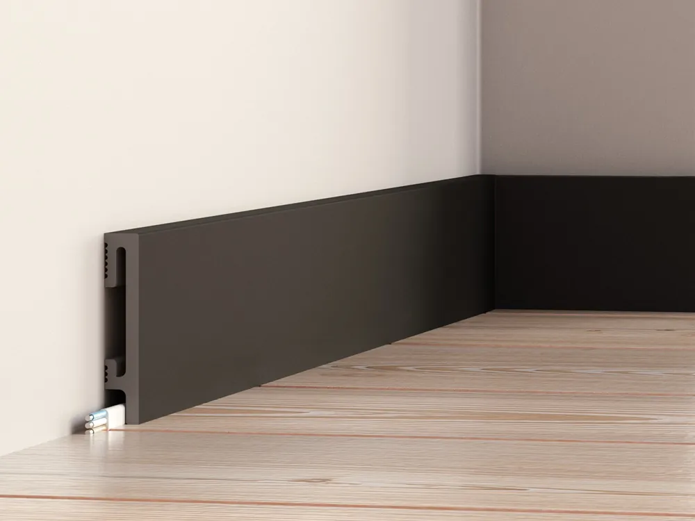 Sprawdź teraz Listwa przypodłogowa 8 cm PCV DuroFit PF081B - Czarny - Premium Floor