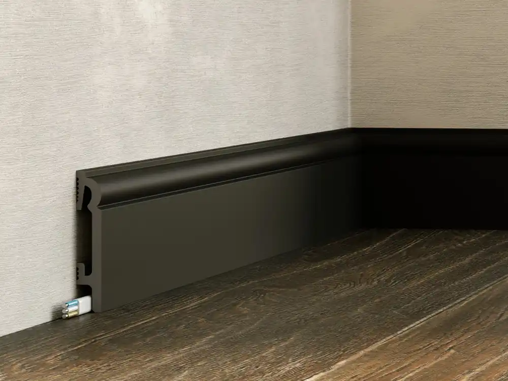 Kup online Listwa przypodłogowa 8 cm PCV DuroFit PF082B - Czarny - Premium Floor