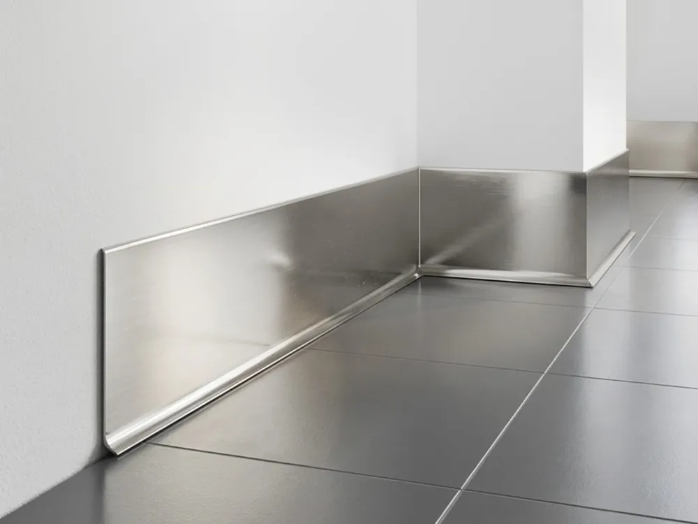 Aluminiowa listwa podłogowa anodowana szczotkowana LP100 poler Platyna EC43S Creativa Bezpieczne zakupy
