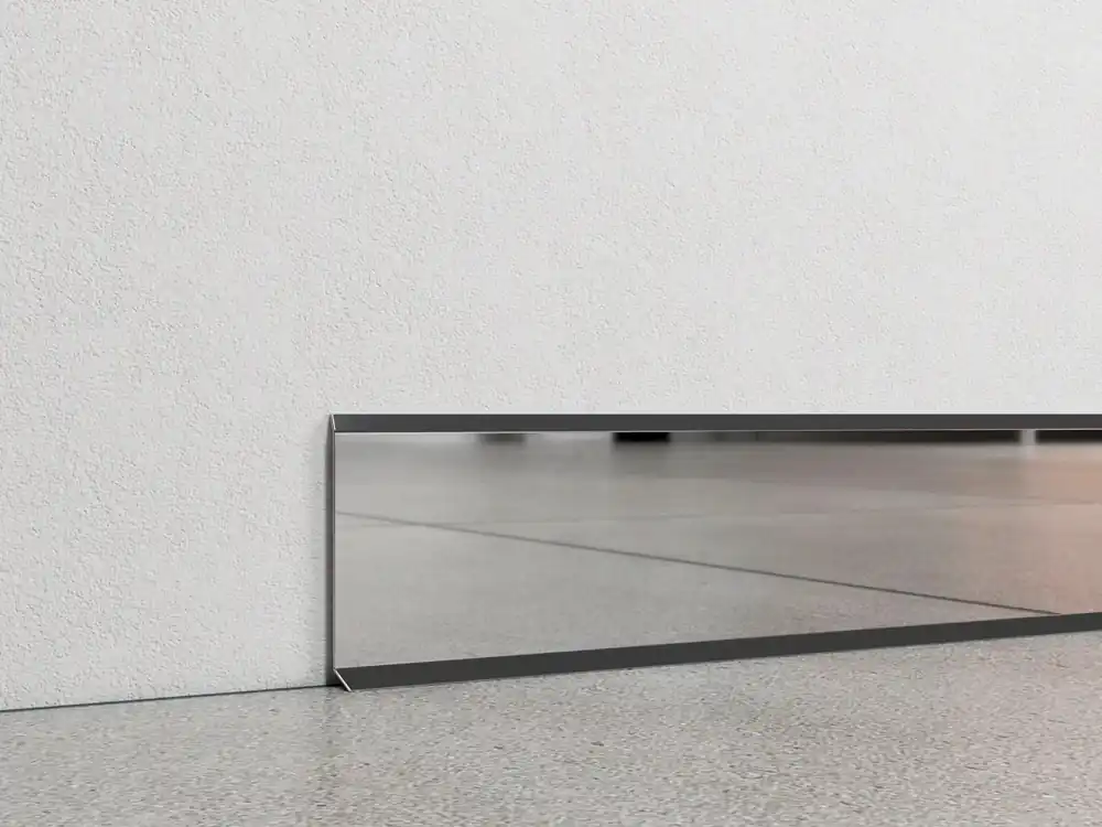 Super okazja Podłogowa listwa ze stali nierdzewnej 6 cm DSPS07 Srebrny Połysk