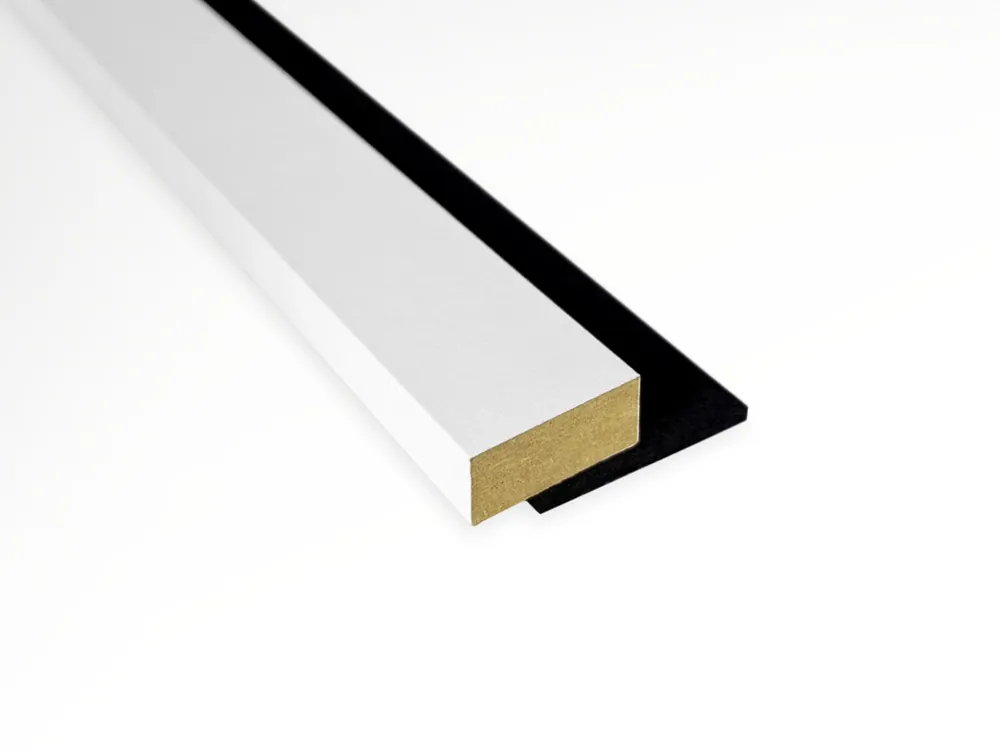 Wyprzedaż Zakończenie do lameli na filcu czarnym z MDF Biały Prestige Decor