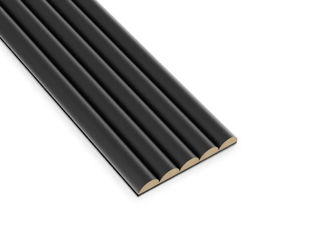 Najlepsza cena Panel ryflowany MDF - Czarny - LAMEO