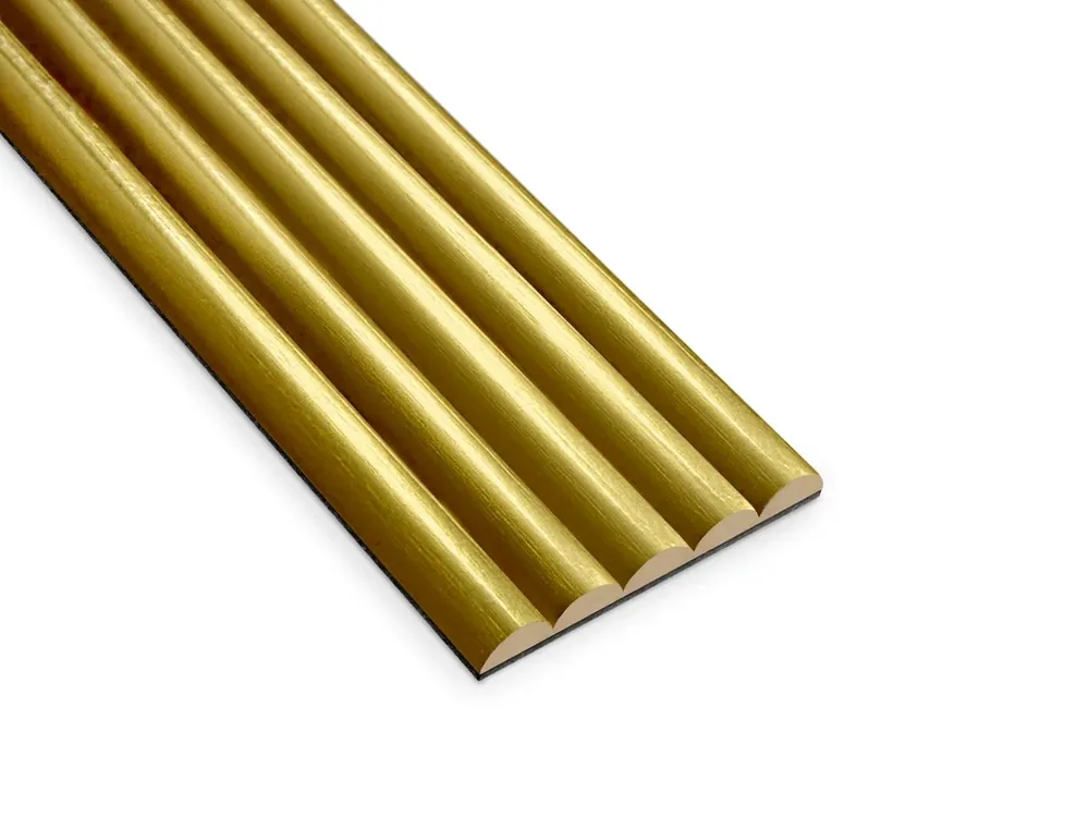 Łatwy zwrot Panel ryflowany MDF - Złoty - LAMEO