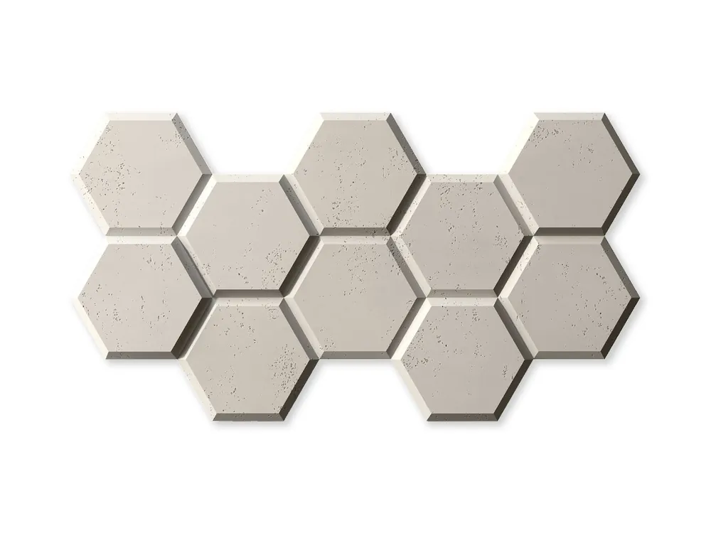 Panel ścienny 3D Beton architektoniczny Heksagon Piaskowy PB01-KS Wysoka jakość