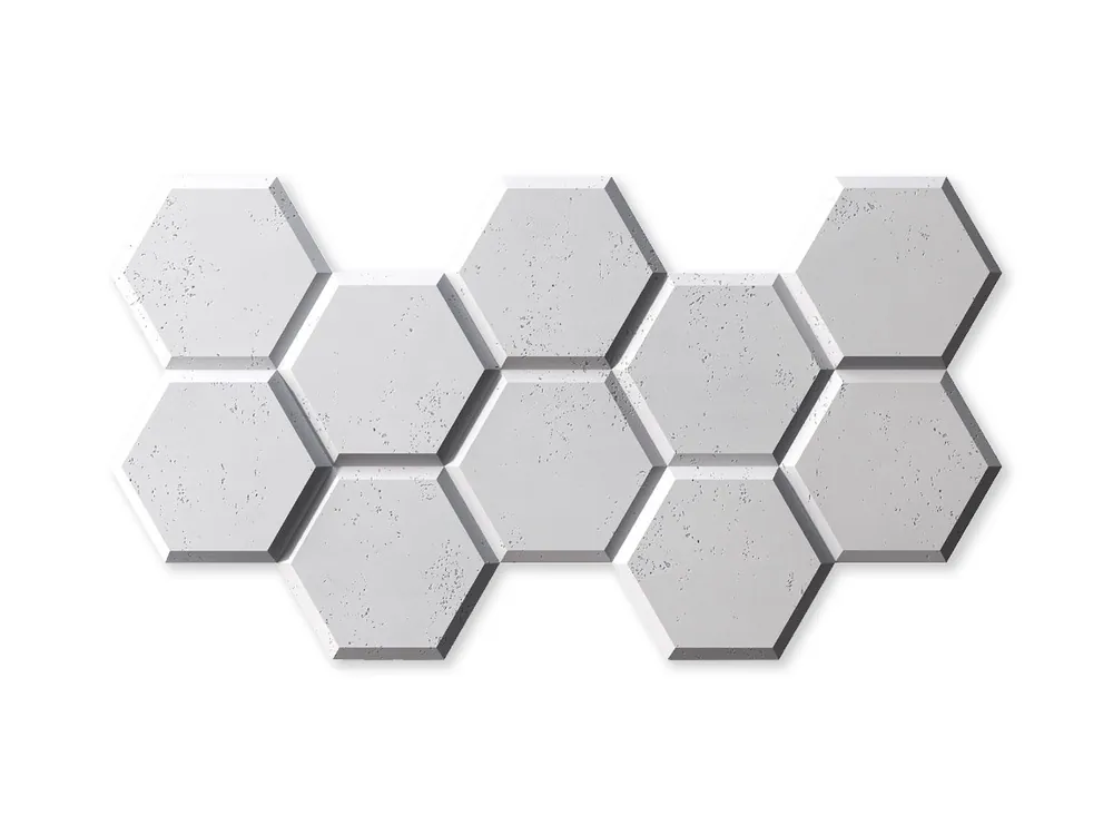Beton na ścianę Panel 3D Heksagon Biały PB01-B0 Okazja
