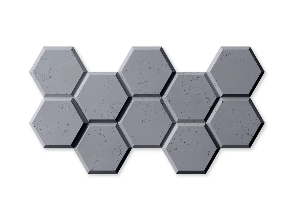 Wybór klientów Beton architektoniczny Panel 3D Heksagon Popielaty Szary PB01-S96