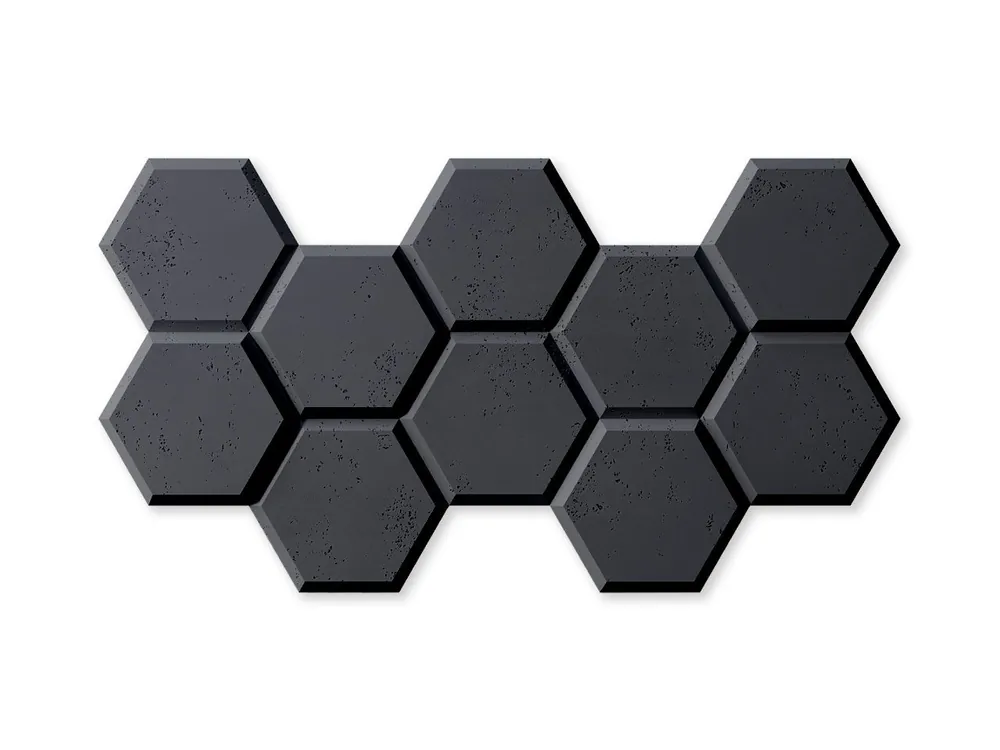 Beton na ścianę Panel 3D Heksagon Antracytowy PB01-B8 Rabat
