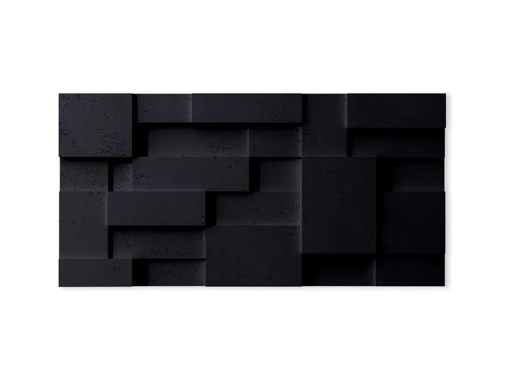 Taniej Beton architektoniczny 3D na ścianę Cub Czarny PB11-B15