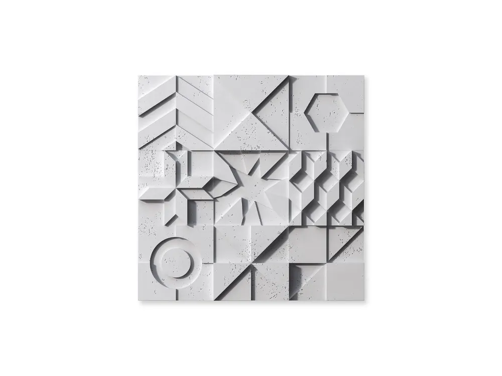 Bezpieczna płatność Beton architektoniczny Panel 3D Ikon Biały PB12-B0