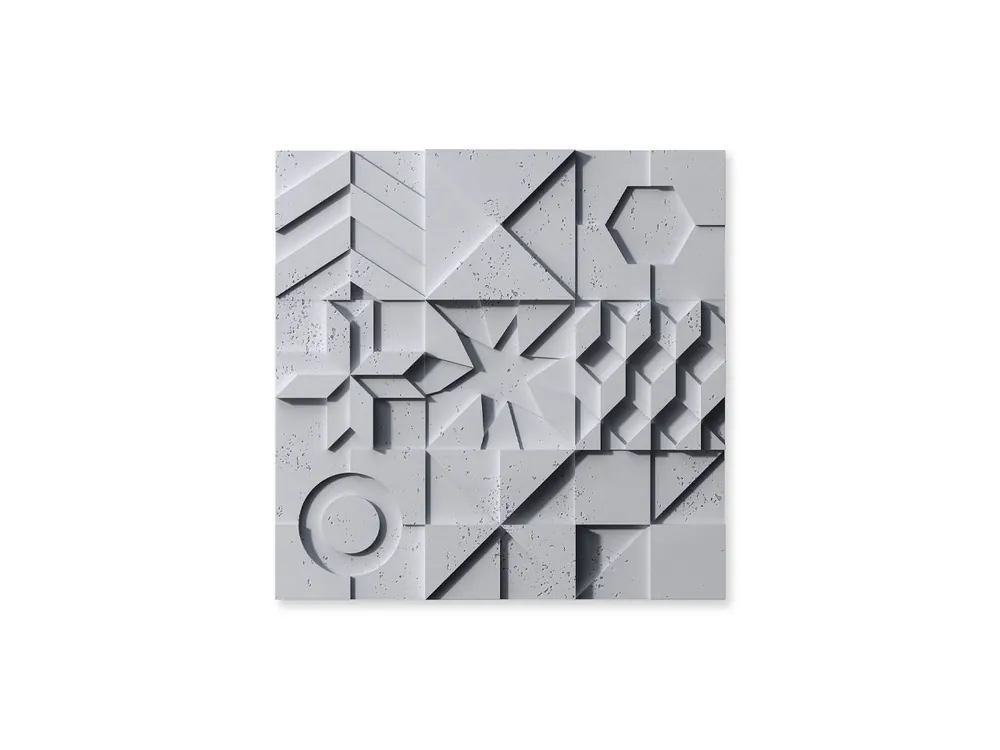 Popularny Beton architektoniczny 3D na ścianę Ikon Jasny Szary PB12-S50
