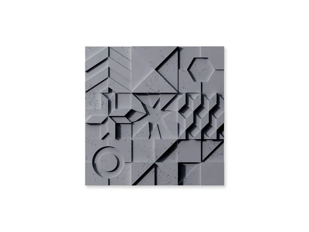 Popularny Panel ścienny 3D Beton architektoniczny Ikon Popielaty Szary PB12-S96