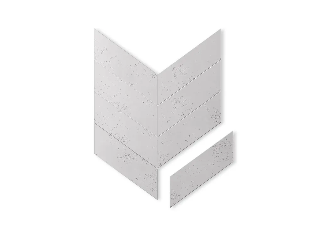 Beton na ścianę Panel 3D Jodełka Biały PB35-B0 Tylko dziś