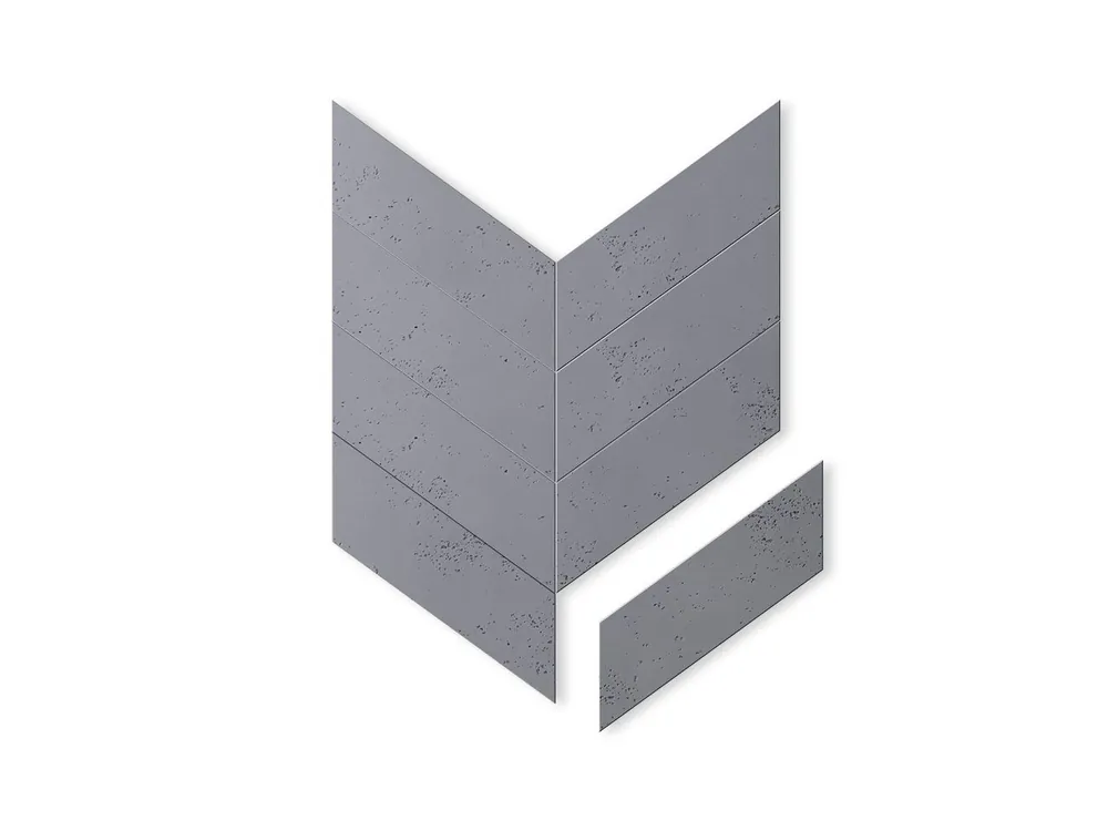 Panel 3D betonowy na ścianę Jodełka Popielaty Szary PB35-S96 Ostatnie sztuki