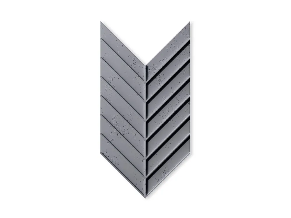 Panel 3D betonowy na ścianę Jodełka Popielaty Szary PB45-S96 Dostępne od ręki