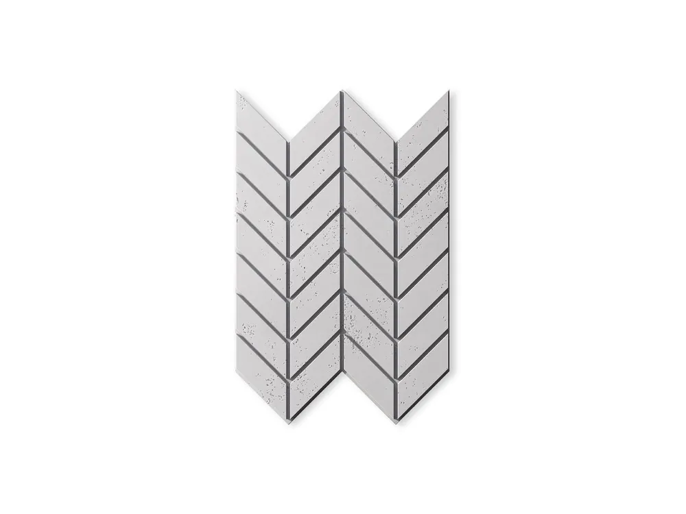 Beton architektoniczny na ścianę 3D Jodełka Biały PB46-B0 Hit sprzedaży