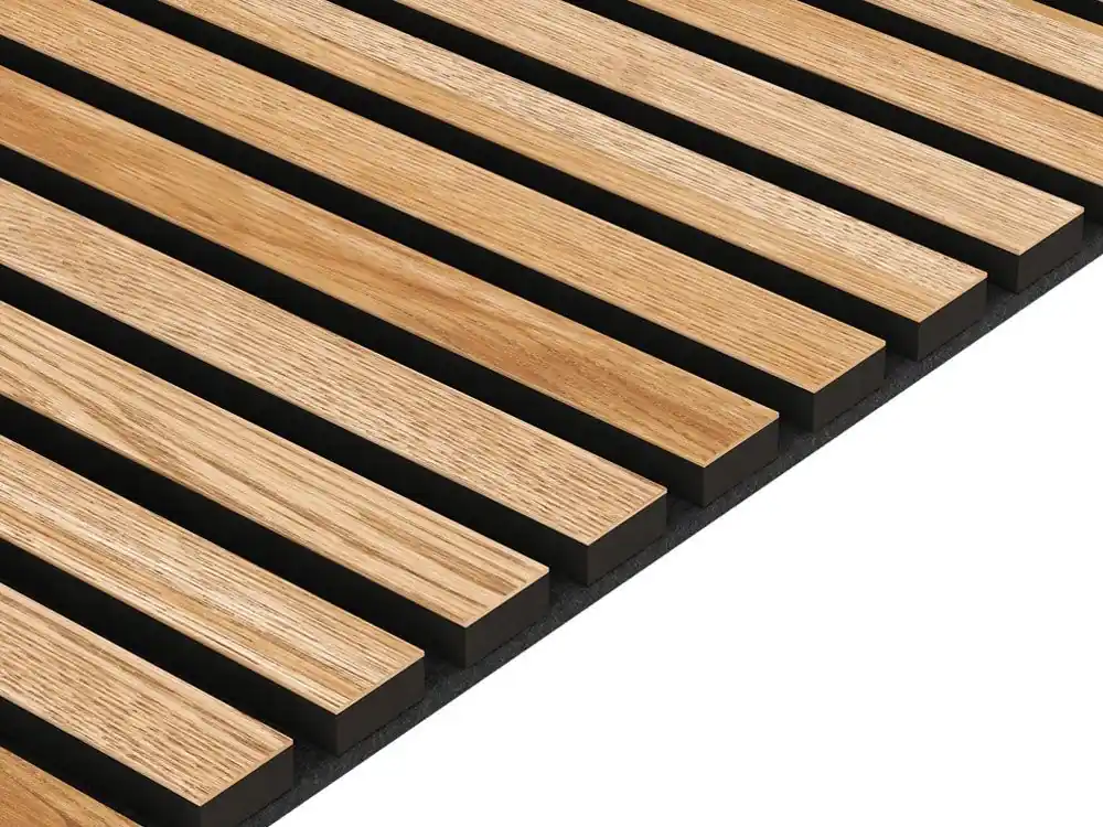 Wyjątkowa oferta Fornirowany panel akustyczny na czarnym filcu 60x240 - Dąb - LAMEO