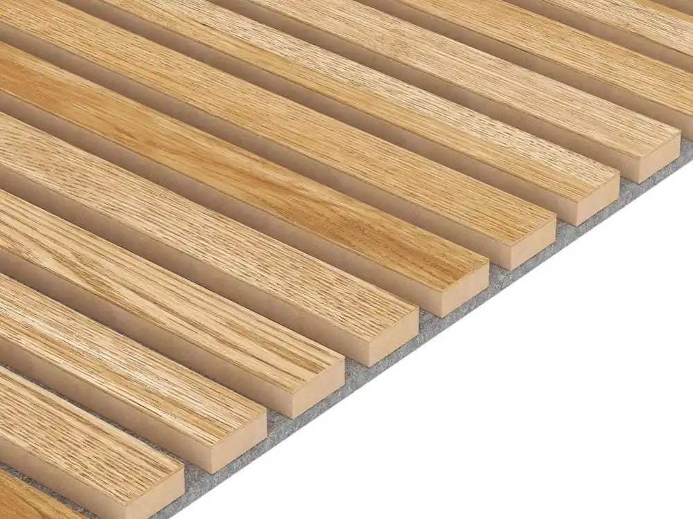 Fornirowany panel akustyczny na szarym filcu 60x240 - Dąb - LAMEO Łatwy zwrot