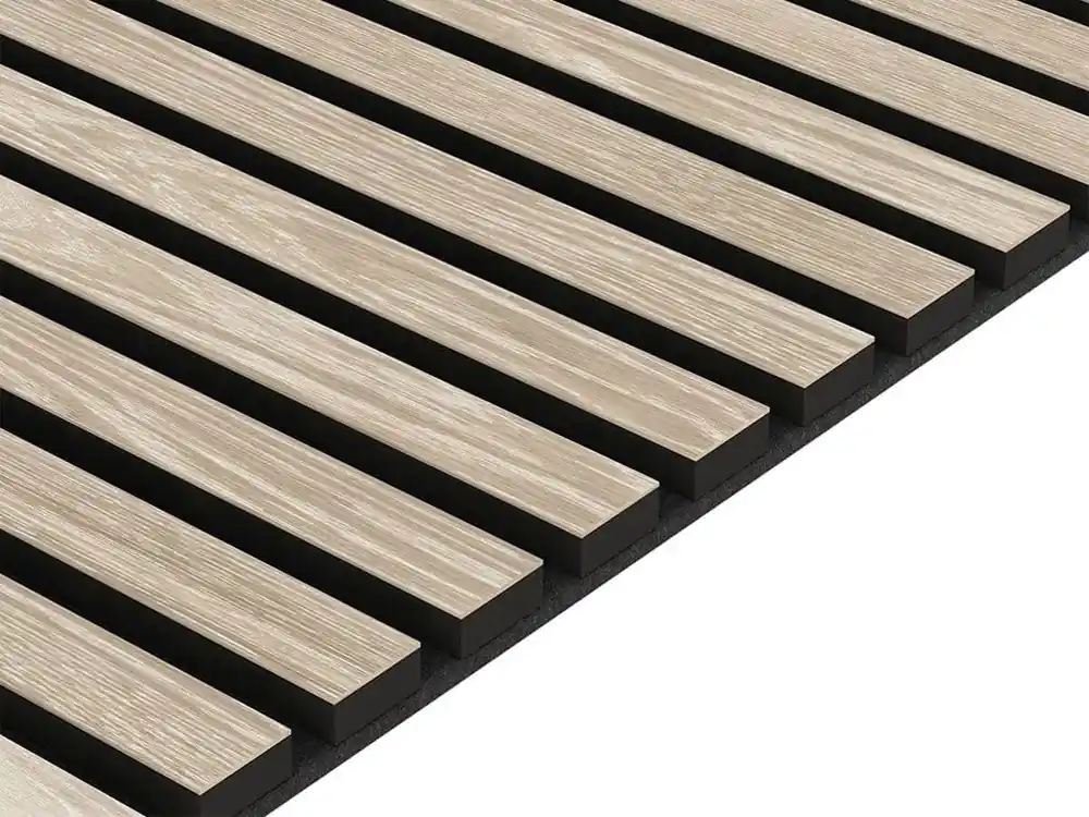 Wybór klientów Fornirowany panel akustyczny na czarnym filcu 60x240 - Dąb Bielony - LAMEO