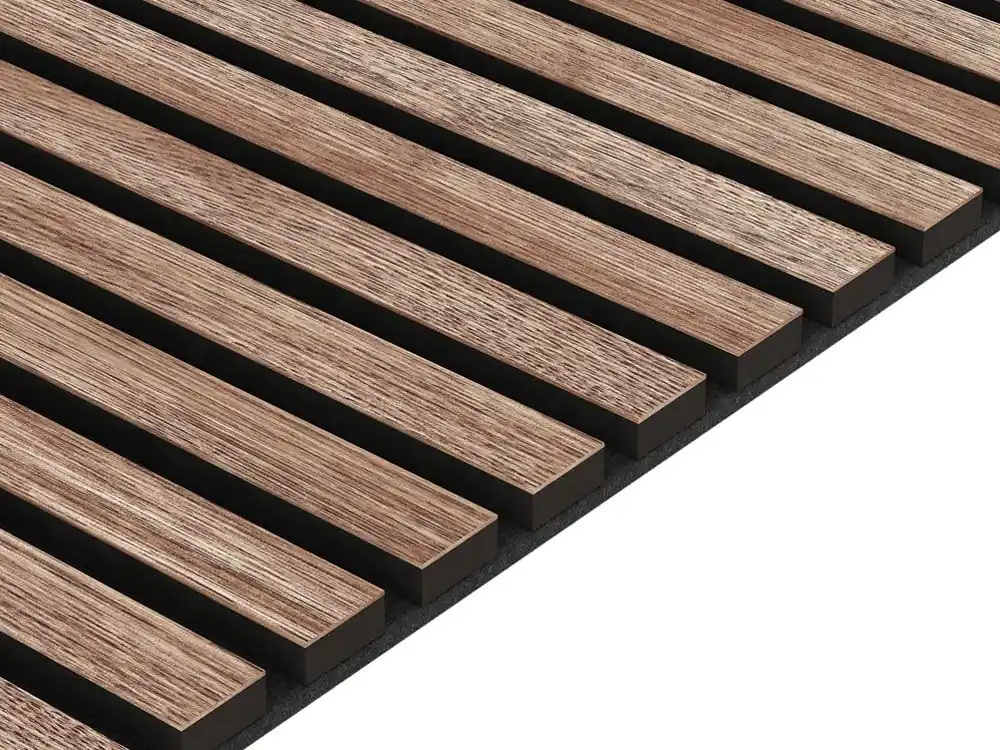 Taniej Fornirowany panel akustyczny na czarnym filcu 60x240 - Orzech Amerykański - LAMEO