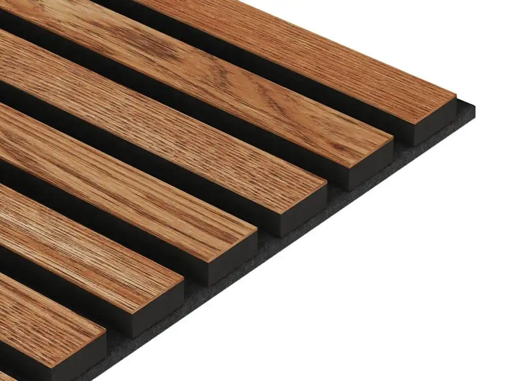 Panel akustyczny fornirowany na czarnym filcu 28x280 - Sapelli - LAMEO Taniej