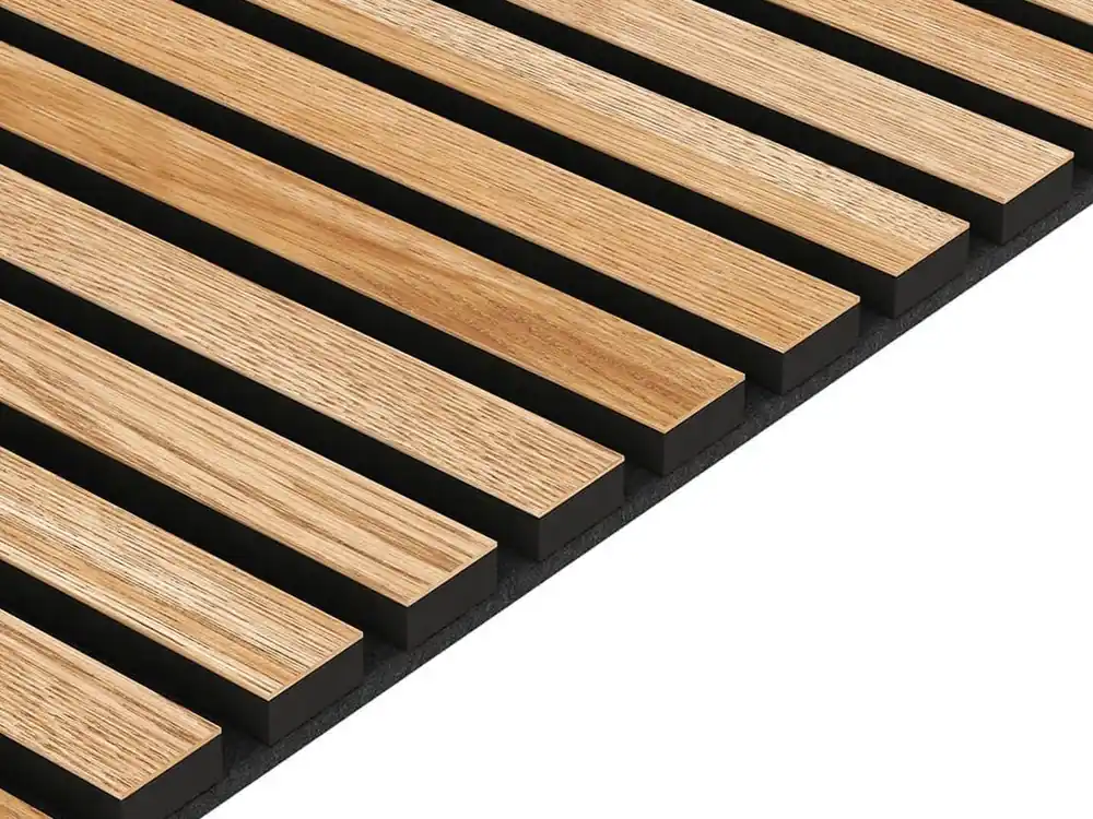 Fornirowany panel akustyczny na czarnym filcu 60x280 - Dąb - LAMEO Popularny