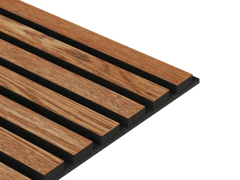 Fornirowany panel akustyczny na czarnym filcu 28x240 - Sapelli - LAMEO Łatwy zwrot