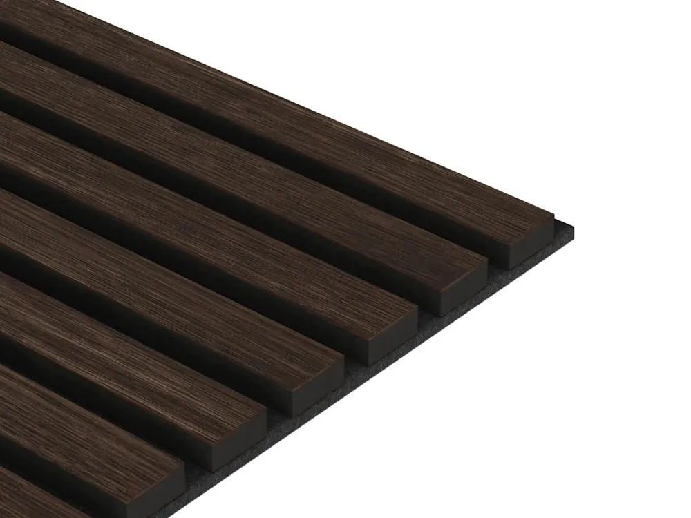 Wyprzedaż Panel akustyczny fornirowany na czarnym filcu 28x240 - Kasztan - LAMEO