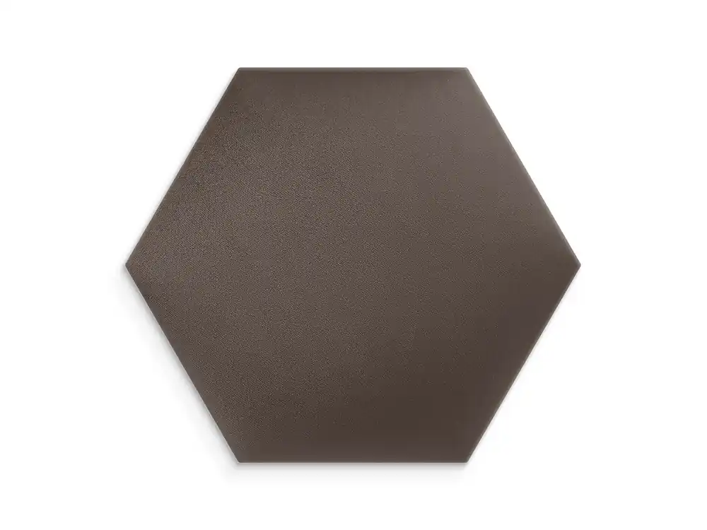 Najlepsza cena Brązowy panel tapicerowany 40x35 Welur heksagon