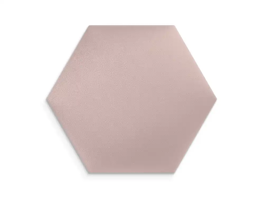Panel ścienny tapicerowany Różowy Welur 40x35 heksagon Ostatnie sztuki