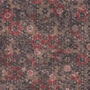 Tapeta 37391-3 New Walls AS Creation flizelinowa o wyglądzie płytek ze złotym połyskiem - brąz, czerwień Popularny