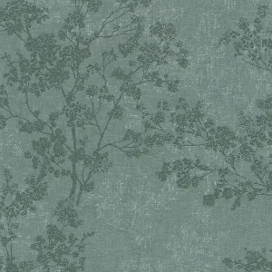 Nowość Tapeta 37397-3 New Walls AS Creation lniany wzór w liście – zielony