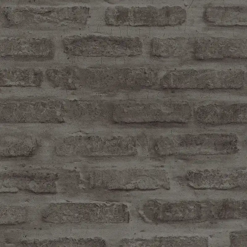 Bezpieczne zakupy Tapeta 37422-3 New Walls AS Creation antracytowa flizelinowa o wyglądzie kamienia i ceglanej ściany - szaro-czarna