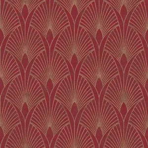 Ograniczona ilość Tapeta 37427-4 New Walls AS Creation art deco ze złotym wzorem w stylu retro - czerwień, złoto
