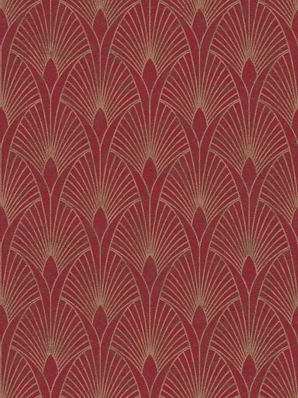 Ograniczona ilość Tapeta 37427-4 New Walls AS Creation art deco ze złotym wzorem w stylu retro - czerwień, złoto