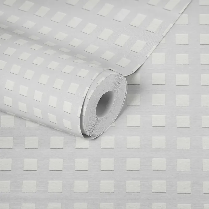 Wyjątkowa oferta Tapeta 3383-10 MeisterVlies 2020 AS Creation do malowania z efektem 3D i wzorem w kratkę
