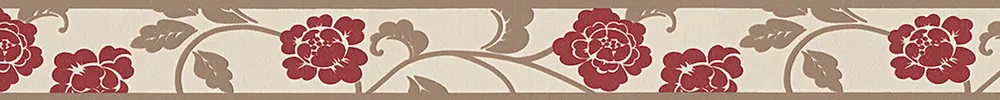 Hit sprzedaży Borta 2820-19 only Borders 11 AS Creation Borta z kwiatami i łodygami o teksturowanym wzorze - czerwonym, brązowym, beżowym