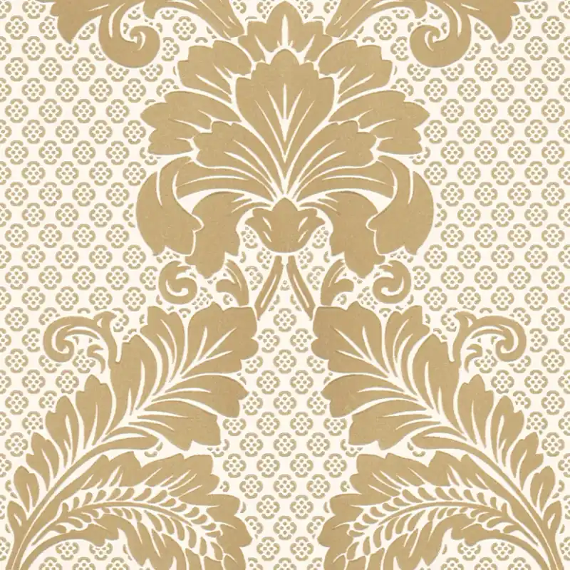 Tapeta 30544-2 Luxury Wallpaper AS Creation wzorzysta motyw ornamentu z dużym motywem kwiatowym - złoto, krem Oferta limitowana