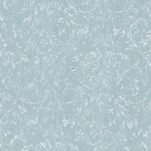Szybka wysyłka Tapeta 30660-5 AP Metallic Silk AS Creation czarny ornament z srebrnym połyskiem - niebieski, zielony