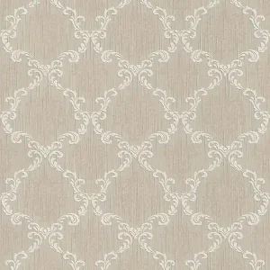 Tapeta 95629-1 Tessuto AS Creation ornamentowa winorośli z efektem tekstury – beż Ograniczona ilość